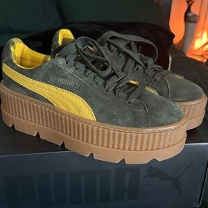 Puma Women's Platform Sneakers - Black and Yellow 8.5 Never Worn